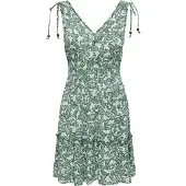ONLY Vestido de verão 'ONLFERNANDA' verde / branco