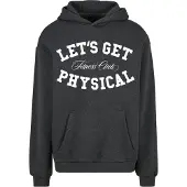 Mister tee Sweatshirt 'Let's Get Physical' cinzento escuro / branco