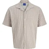 Jack & Jones Camisa 'JORSUMMER' mocha / branco