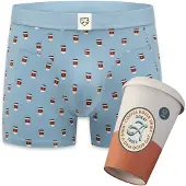 Adam Boxers 'Take Away Coffee' azul claro / castanho / branco