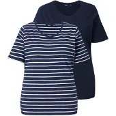 Ulla Popken Camisa marinho / branco