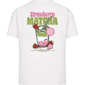 Miss Tee Camisa 'Strawberry Matcha' kiwi / rosa claro / vermelho / branco