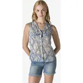 KOROSHI Blusa ecru / safira / castanho / kiwi