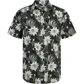 JJ REBEL Camisa 'JREBRUSSEL' cinzento / oliveira / alperce / preto