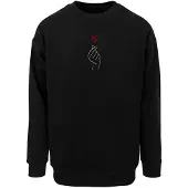 Merchcode Sweatshirt 'K Heart' vermelho / preto / branco