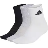 Adidas Meias de desporto 'THIN&LIGHT SPORTSWEAR ANKLE 3 PAIR PACK' cinzento claro / preto / branco