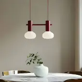Aldex Candeeiro suspenso Flo, vermelho, 2 lâmpadas, vidro