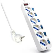 Ewent Régua De Energia Ew3932 6 Vias Com Proteção Contra Surtos