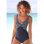 LASCANA Fato de banho navy / branco