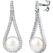 Silvego Orecchini Lusso Argento Perla Bianca — Orecchini