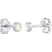 Silvego Orecchini Argento Opale Sintetico Bianco — Orecchini