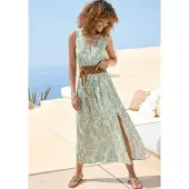 LASCANA Vestido bege / ouro / jade