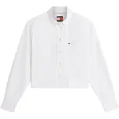 Tommy Hilfiger Blusa 'Relaxed Fit Cropped' navy / vermelho cereja / branco