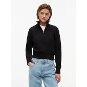 Tommy Hilfiger Sweatshirt 'Slim Quarter-zip' preto