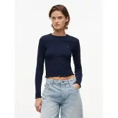 Tommy Hilfiger Camisa 'Ruffle Slim Long Sleeve' navy