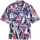 Next Camisa azul / vermelho / branco