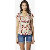 KOROSHI Blusa ecru / aqua / vermelho / vermelho claro
