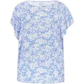 Jeona Blusa 'Fashion Look' azul céu / branco