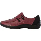 Rieker Sapato Slip-on vermelho escuro / preto
