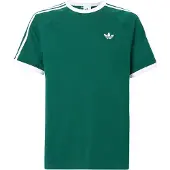 Adidas Originals Camisa '3-Stripes' verde escuro / branco
