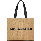 Karl Lagerfeld Mala de praia bege escuro / preto