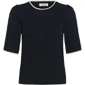 Soaked in luxury Camisa 'Lysandra Adrianna' azul noturno / branco