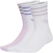 Adidas Originals Meias '3 STRIPES GLITTER CREW 3 PAIRS' cinzento escuro / malva / roxo pastel / branco
