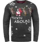 Blend Pullover ' BHRudolph ' castanho / cinzento / vermelho / branco