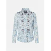 KOROSHI Blusa azul claro / castanho escuro