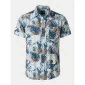 KOROSHI Camisa navy / azul claro / oliveira / vermelho ferrugem