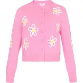 Mymo Casaco de malha amarelo / cor-de-rosa / branco