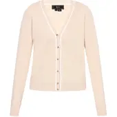 Faina Casaco de malha bege / branco