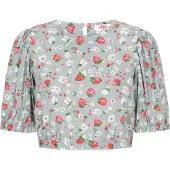 Mymo Blusa 'Young Fashion' verde / verde pastel / vermelho / branco
