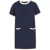 Dreimaster Klassik Vestido de malha navy / branco