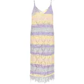 IZIA Vestido de praia amarelo / lavanda / rosa claro