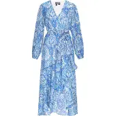 Dreimaster Vestido azure / azul real / branco