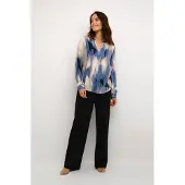 Kaffe Blusa 'Beathe' bege / azul / preto