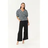 Kaffe Blusa 'Ruffalo' navy / branco