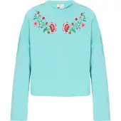 IZIA Sweatshirt 'Boho' turquesa / verde / vermelho rubi / branco