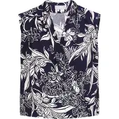 Usha Blusa 'Fashion Look' navy / branco