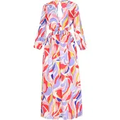 IZIA Vestido 'Fashion Look' azul pombo / cor-de-rosa / vermelho / branco