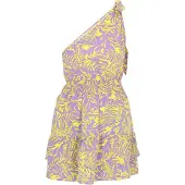 IZIA Vestido 'Spring Summer' amarelo limão / lavanda
