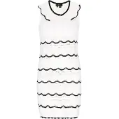 Faina Vestido de malha preto / branco
