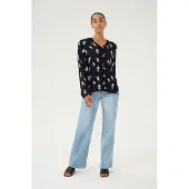 Kaffe Blusa 'Ellen' navy / verde / rosa
