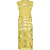 IZIA Vestido de praia mostarda