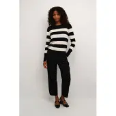 Kaffe Pullover 'Lizza' preto / branco