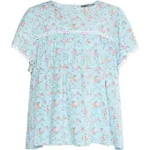 Dreimaster Blusa azul claro / verde relva / pêssego / branco