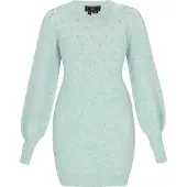 Faina Vestido de malha verde claro