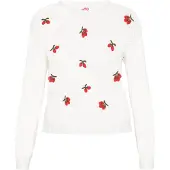 Mymo Pullover verde / vermelho / offwhite