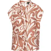 Dreimaster Klassik Blusa 'Classic Look' camelo / branco